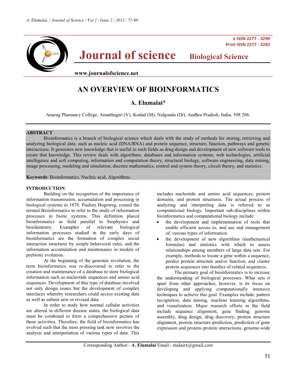 Journal of Science Biological Science