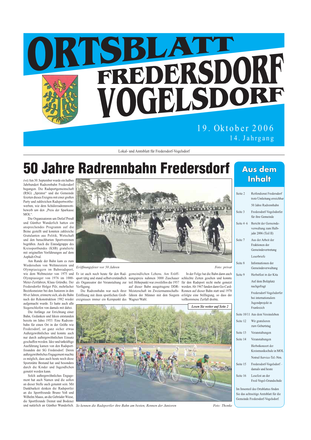 50 Jahre Radrennbahn Fredersdorf Aausus Ddemem (Wt) Am 30