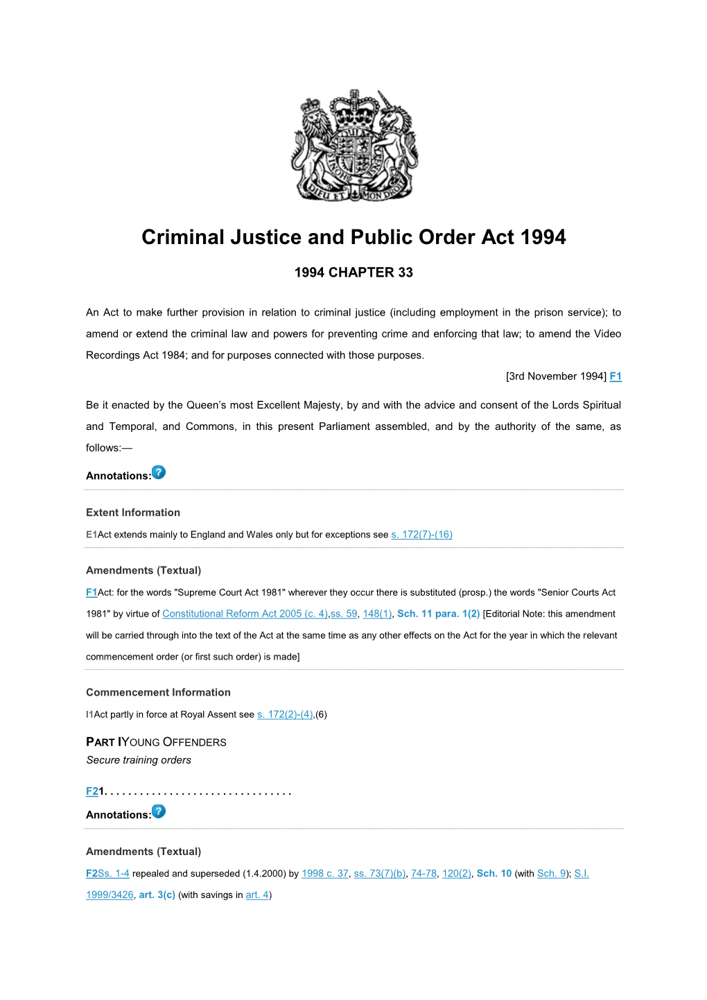 Criminal Justice and Public Order Act 1994