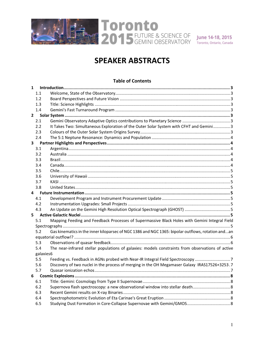 Speaker Abstracts