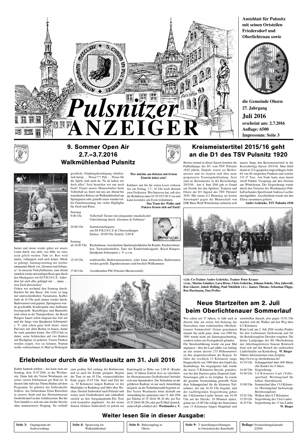 Pulsnitzer Anzeiger 2016 Ausgabe 07