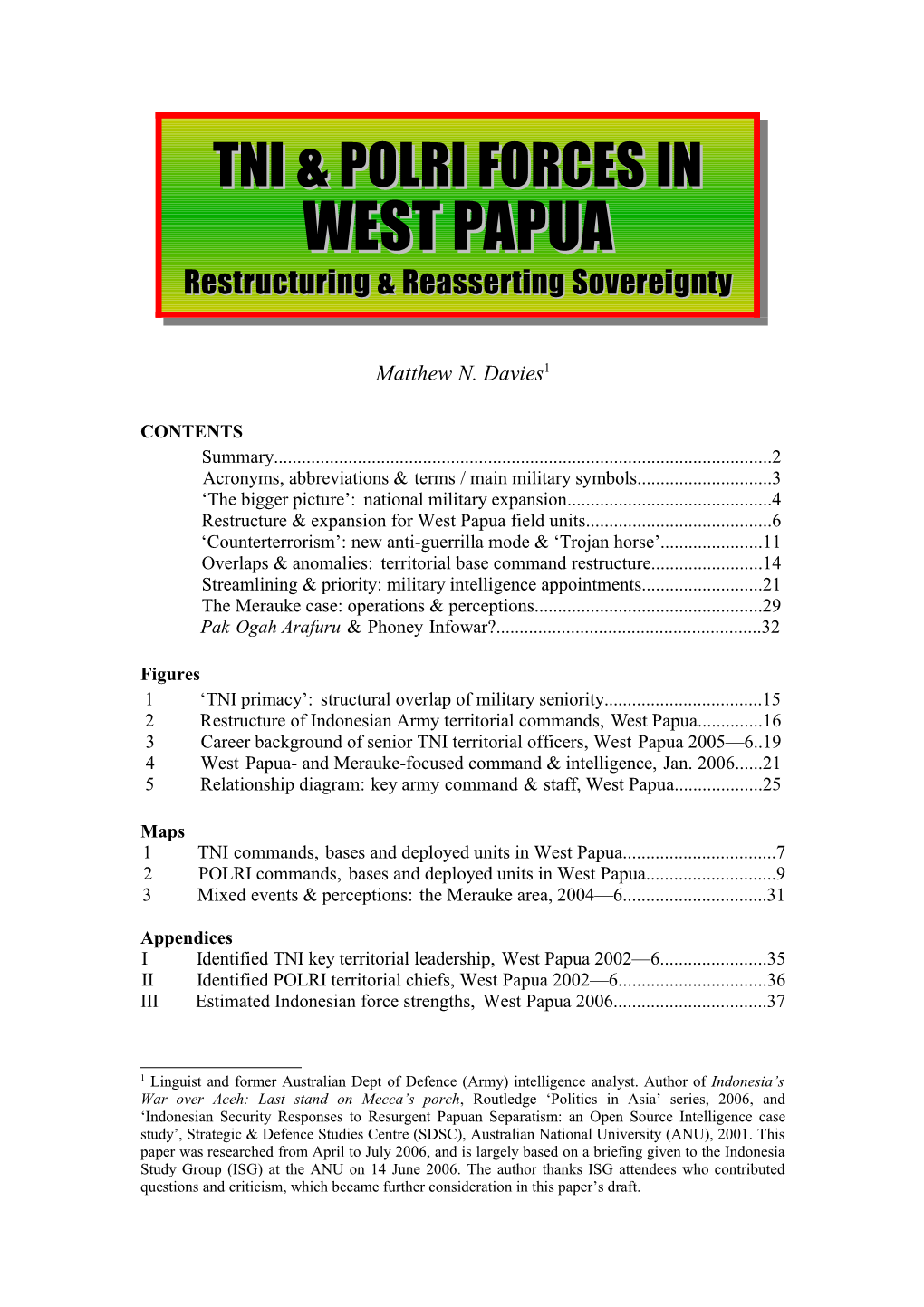 TNI & POLRI Forces in West Papua