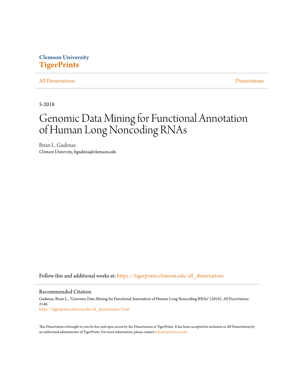 Genomic Data Mining for Functional Annotation of Human Long Noncoding Rnas Brian L