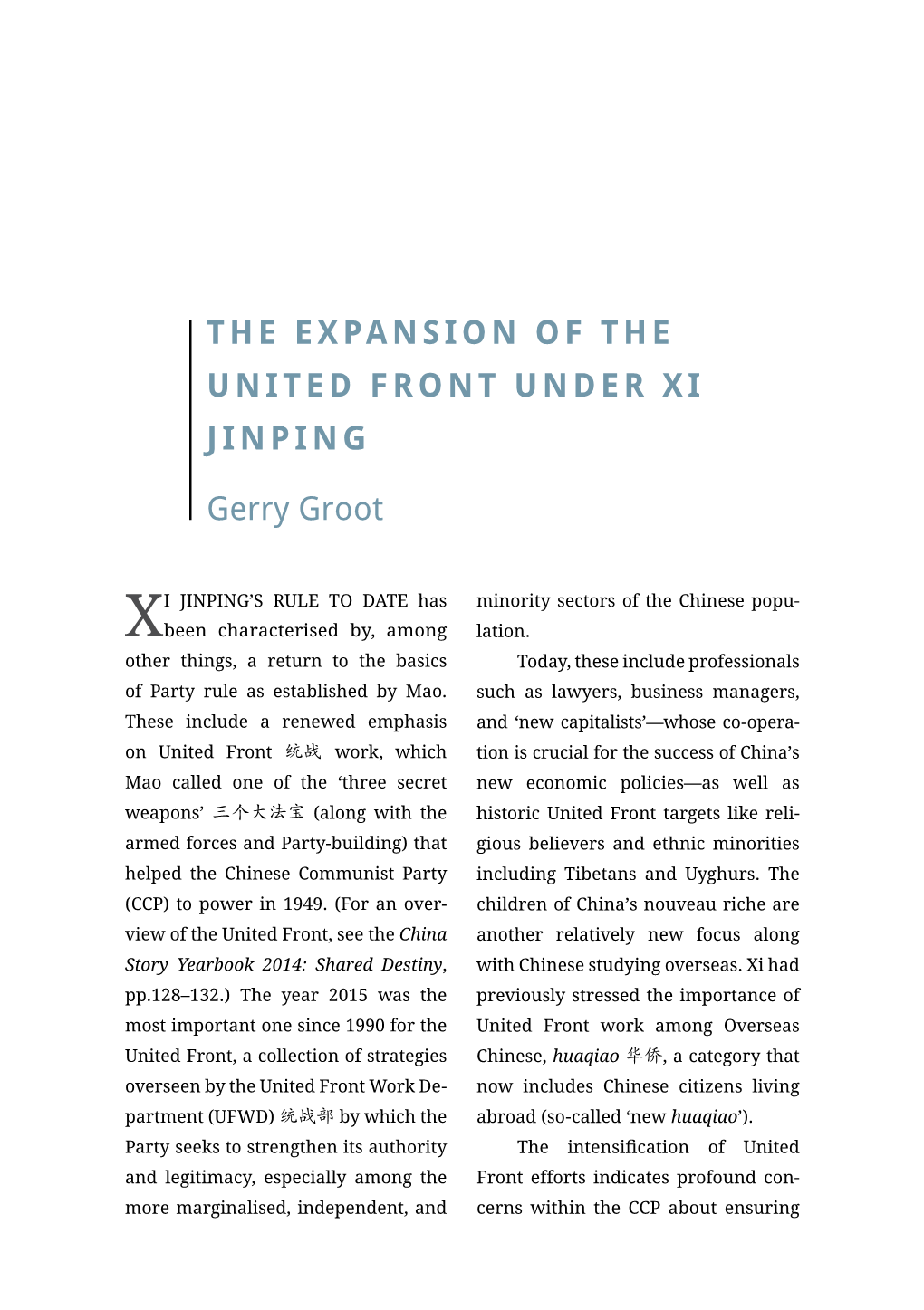 The Expansion of the United Front Under Xi Jinping