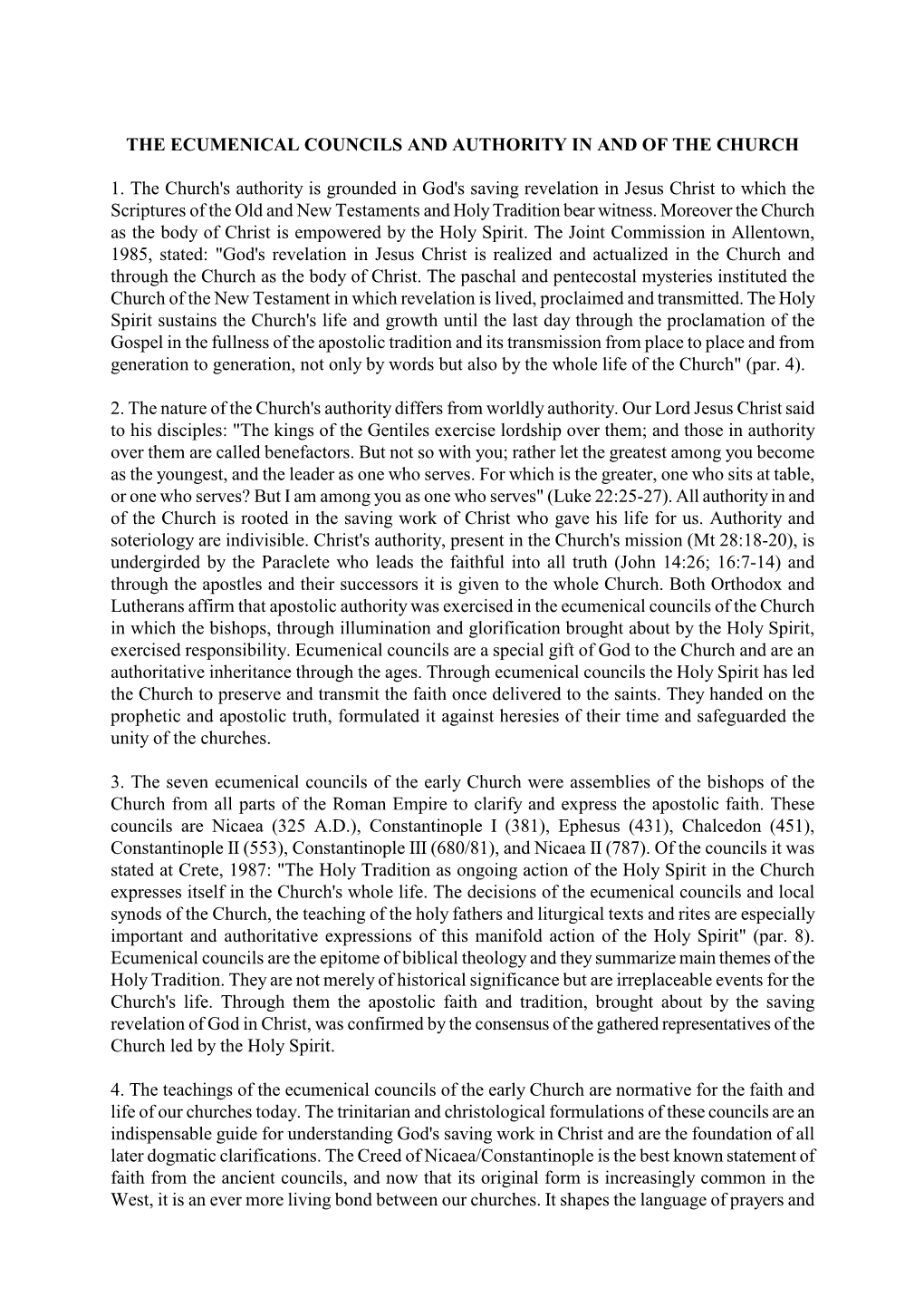 Lutheran-Orthodox Dialogue Statement, 1993