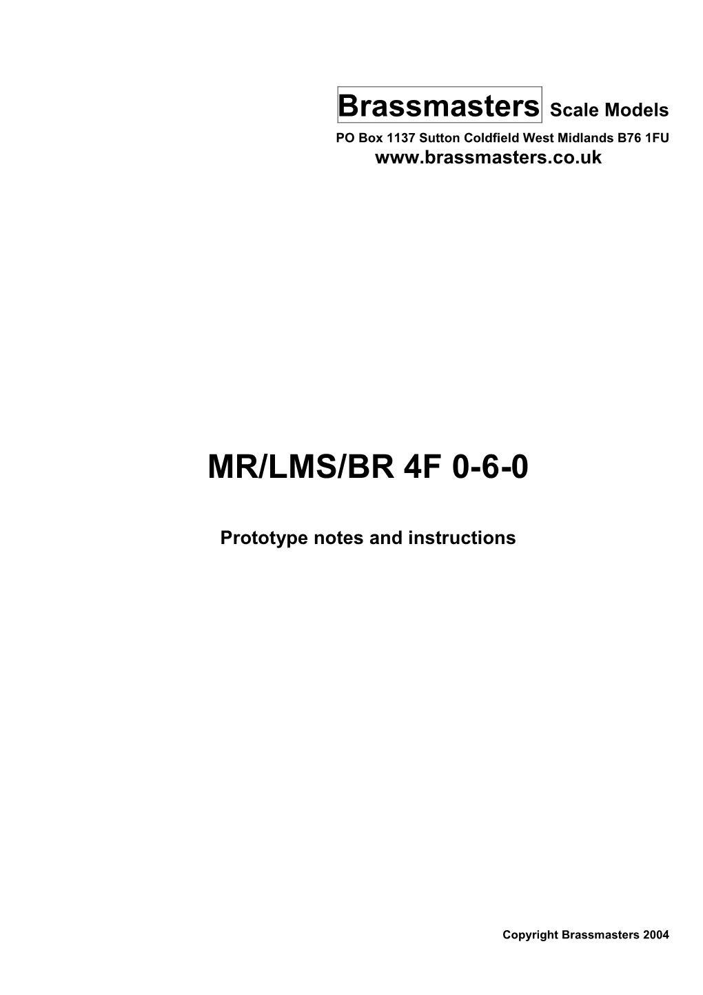 Mr/Lms/Br 4F 0-6-0