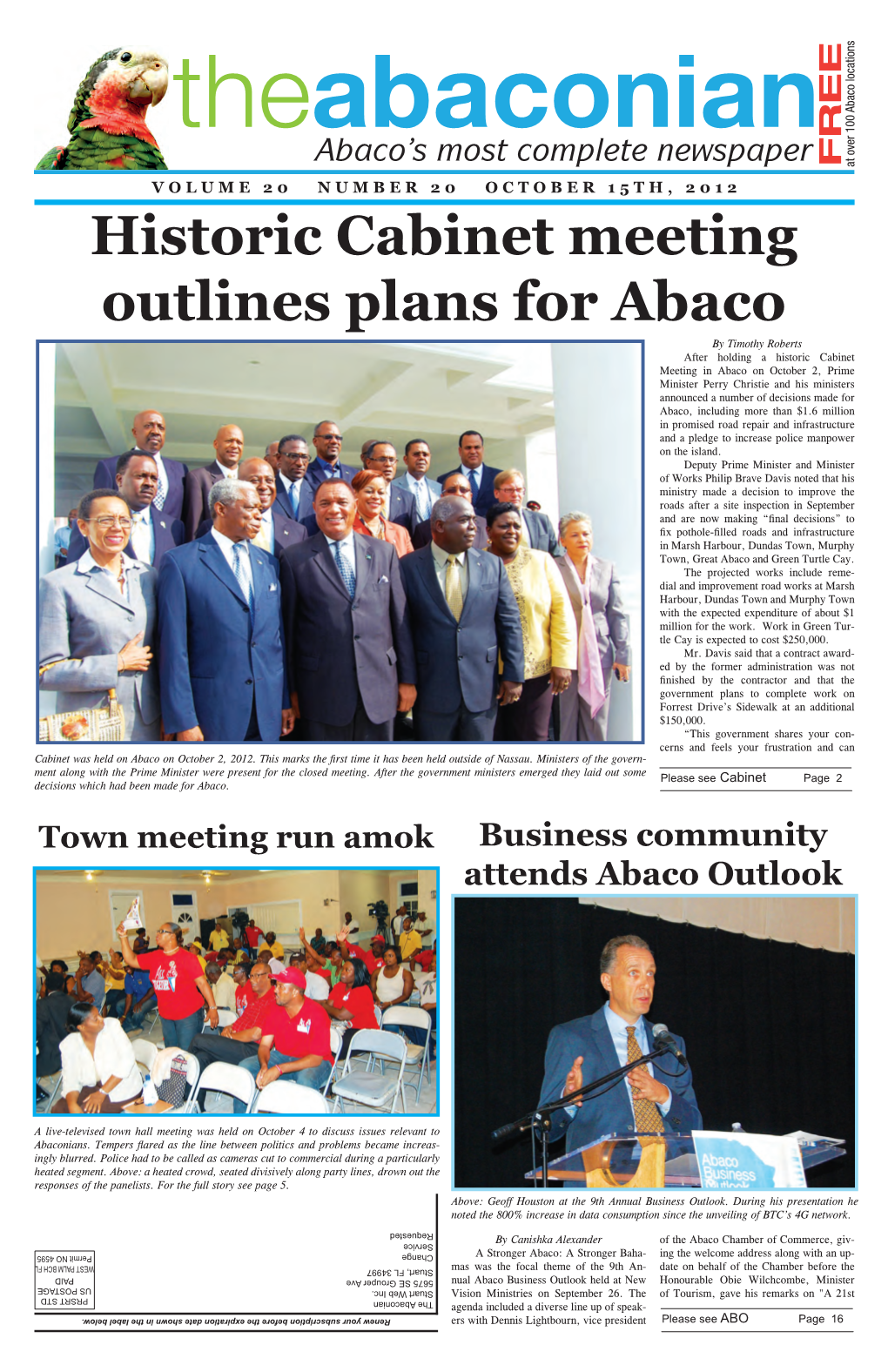 Historic Cabinet Meeting Outlines Plans for Abaco
