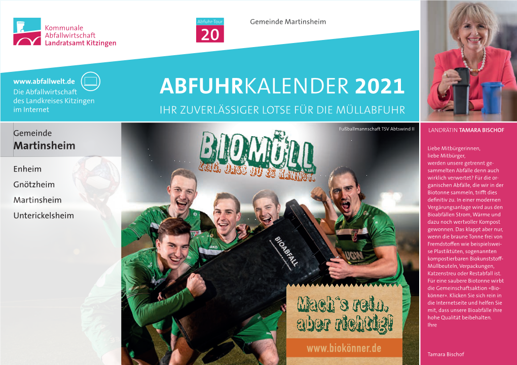 Abfuhrkalender 2021 Für Den Landkreis Kitzingen