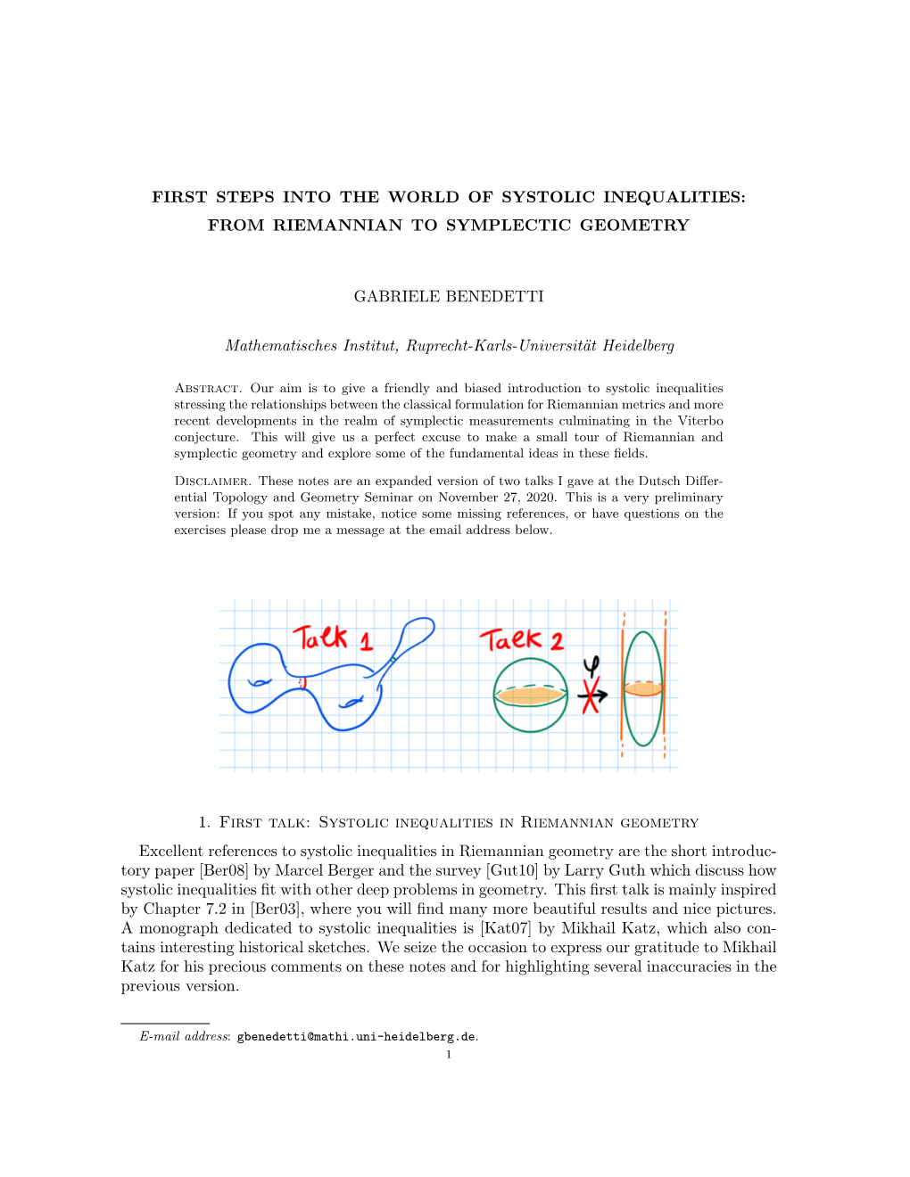 First Steps Into the World of Systolic Inequalities: from Riemannian to Symplectic Geometry