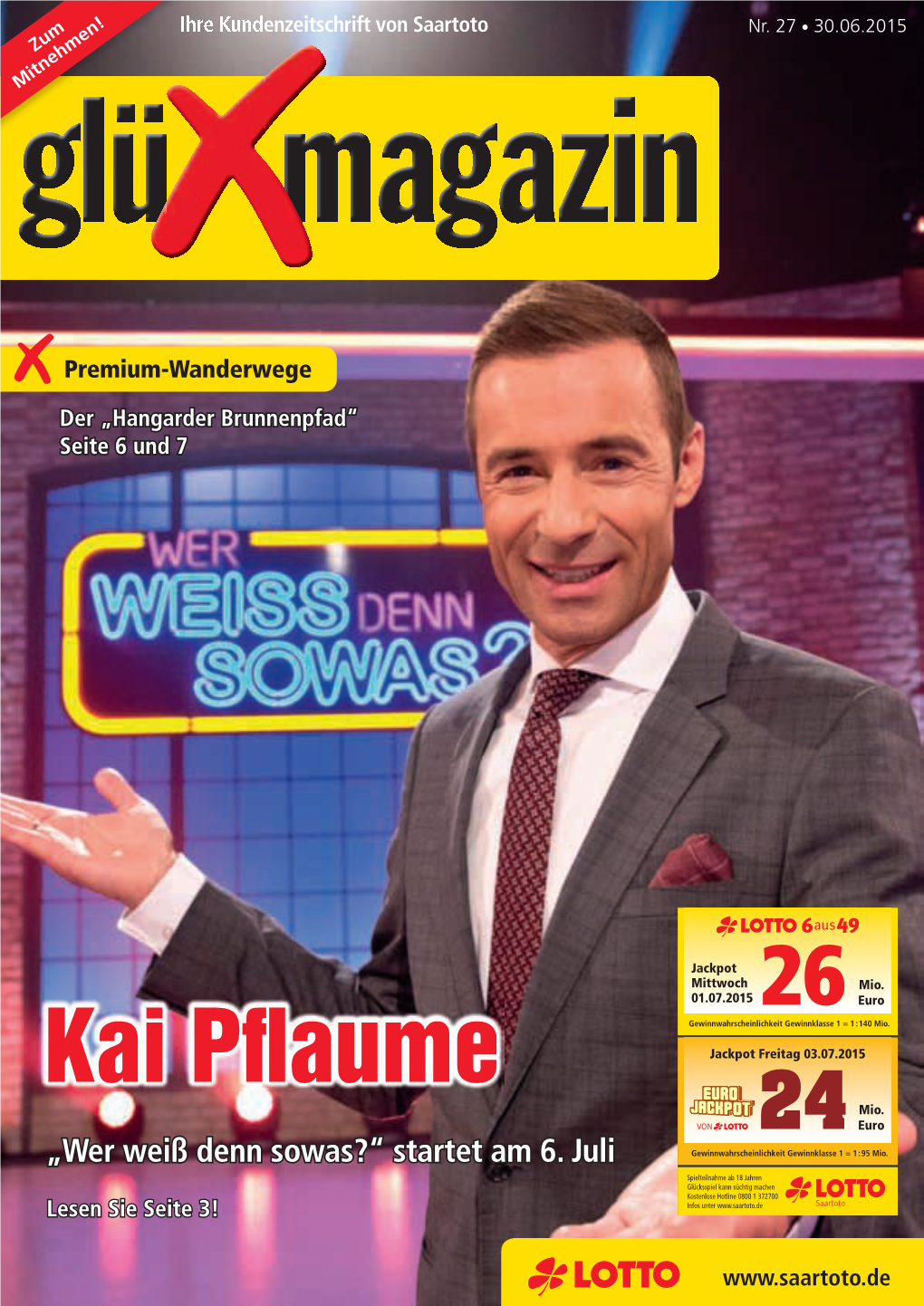 Kai Pflaume Jackpot Freitag 03.07.2015 Mio