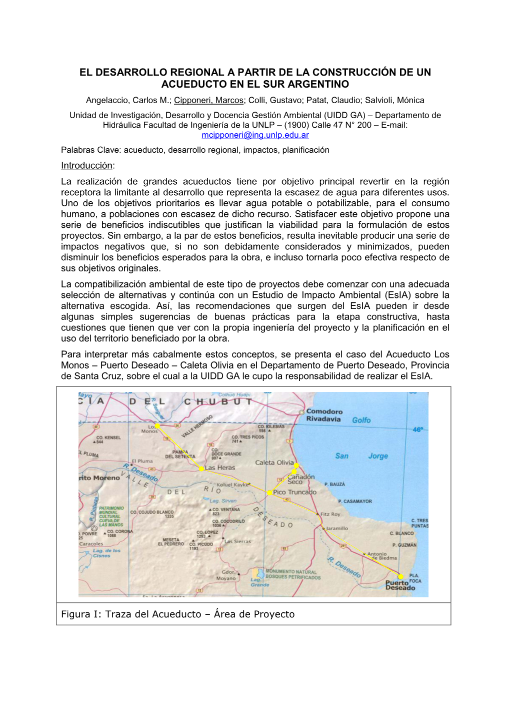 El Desarrollo Regional a Partir De La Construcción De Un Acueducto En El Sur Argentino