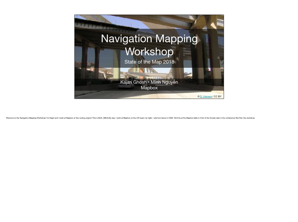 Navigation Mapping Workshop State of the Map 2018