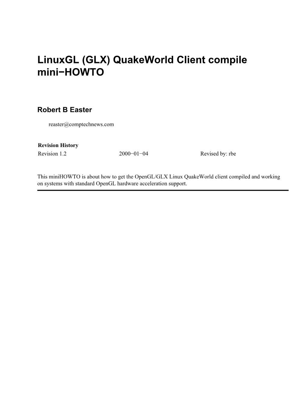 Quakeworld Client Compile Mini-HOWTO
