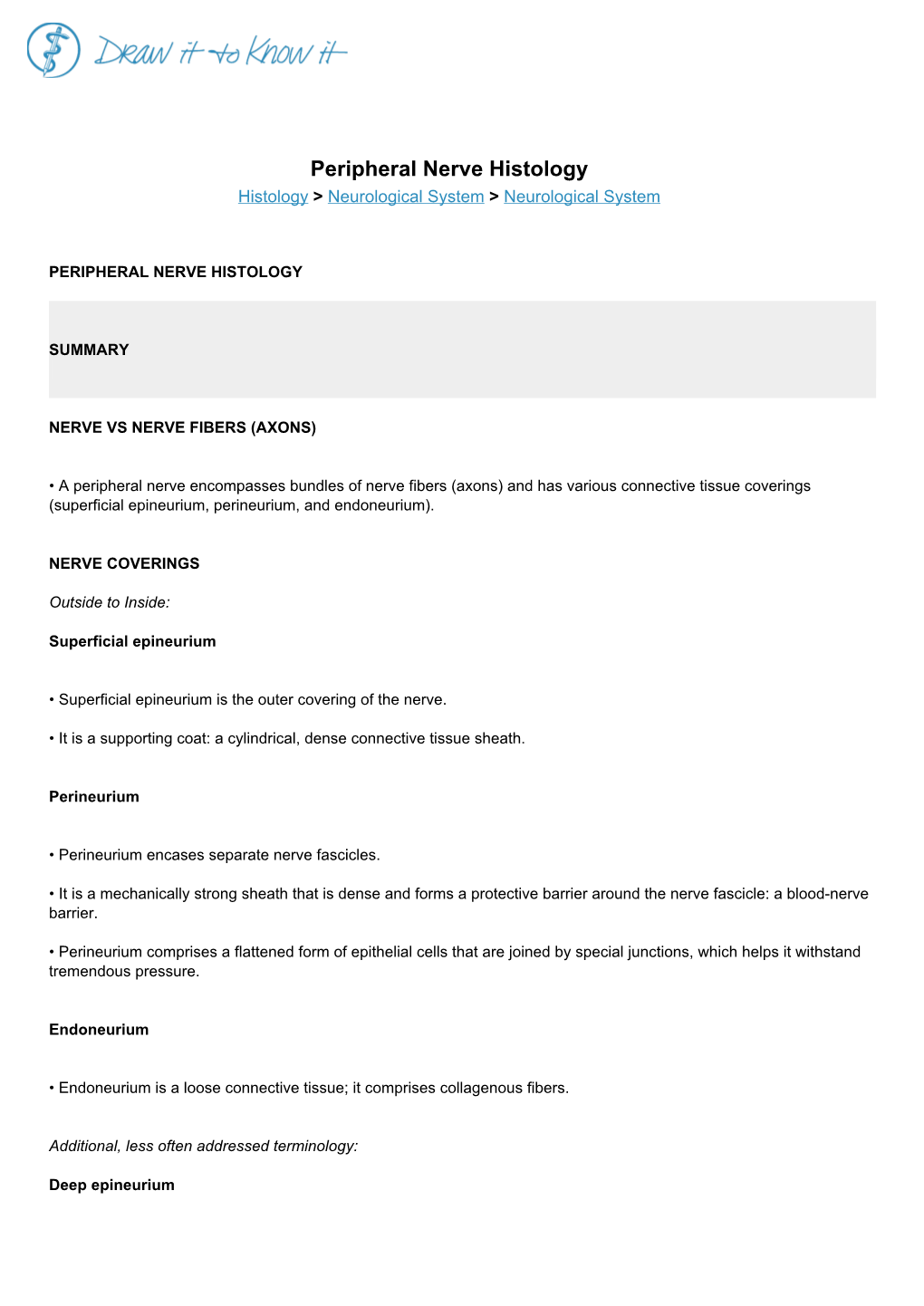 Peripheral Nerve Histology Histology > Neurological System > Neurological System