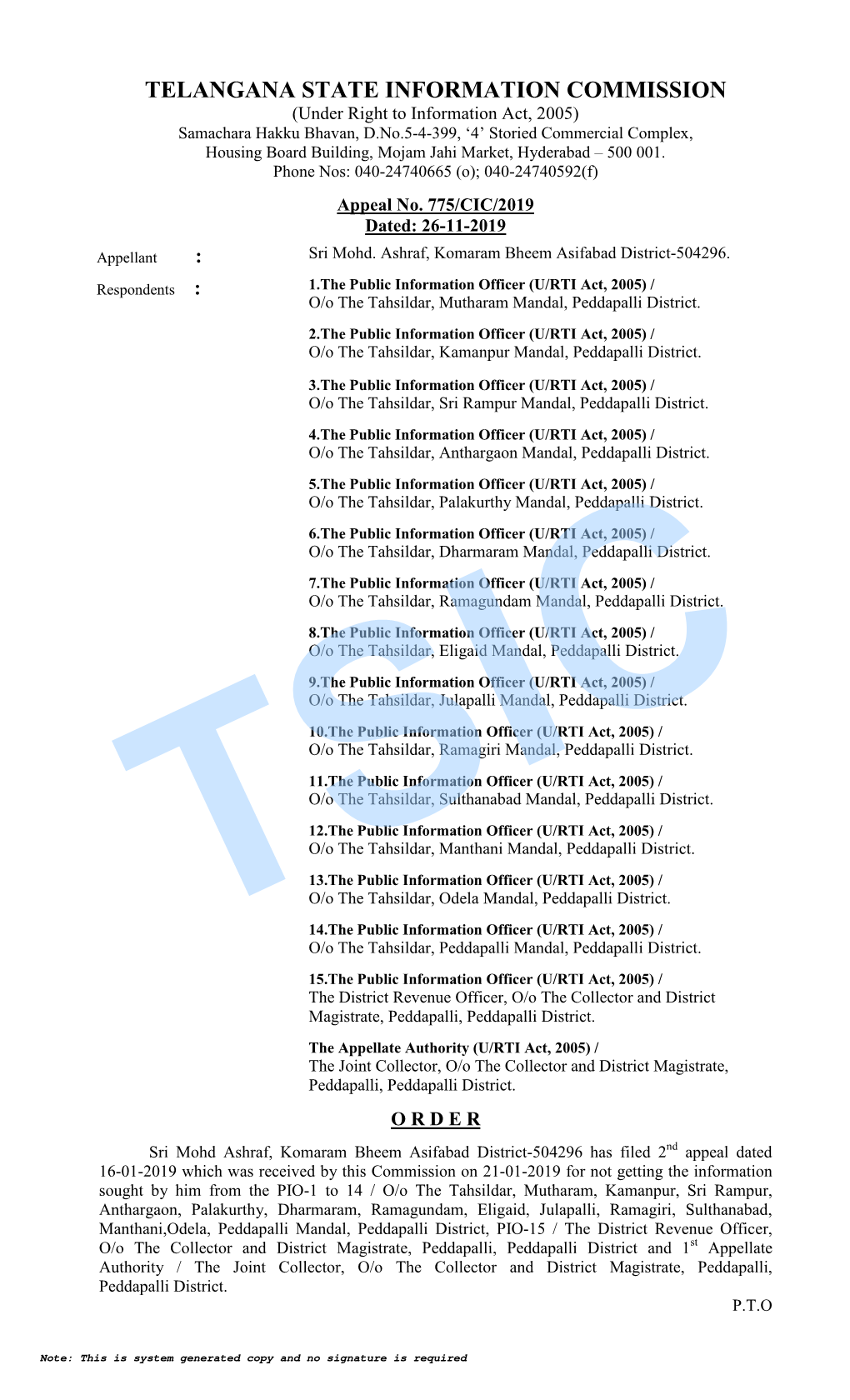 Telangana State Information Commission