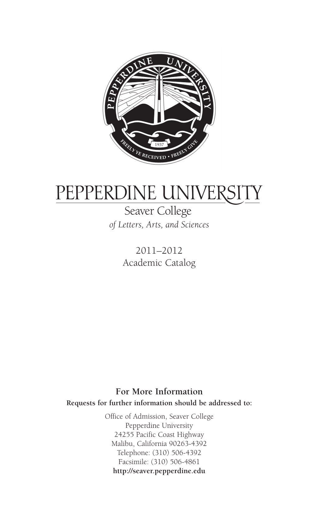 2011–2012 Academic Catalog