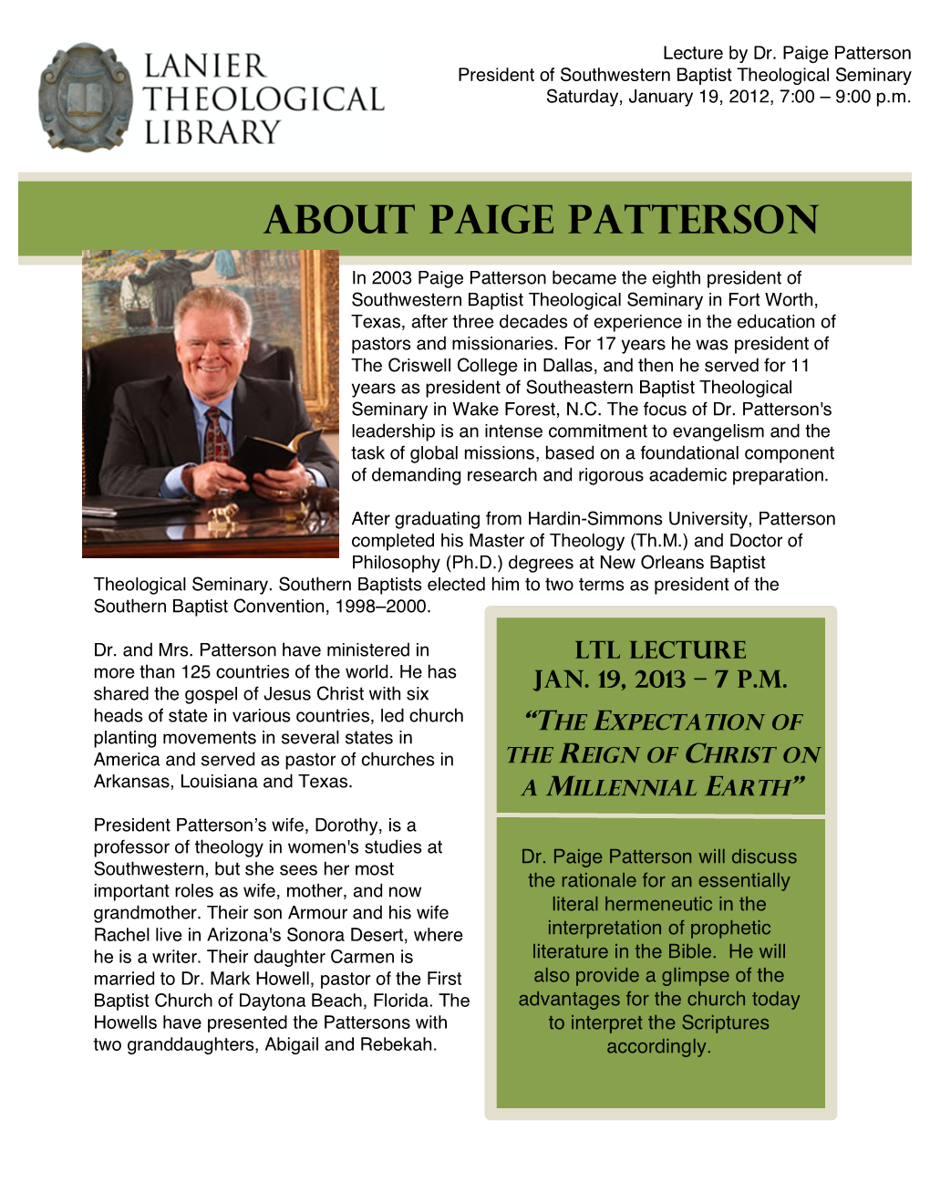 About Paige Patterson