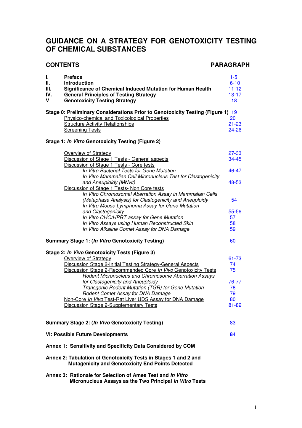 Guidance on a Strategy for Genotoxicity Testing of Chemical Substances