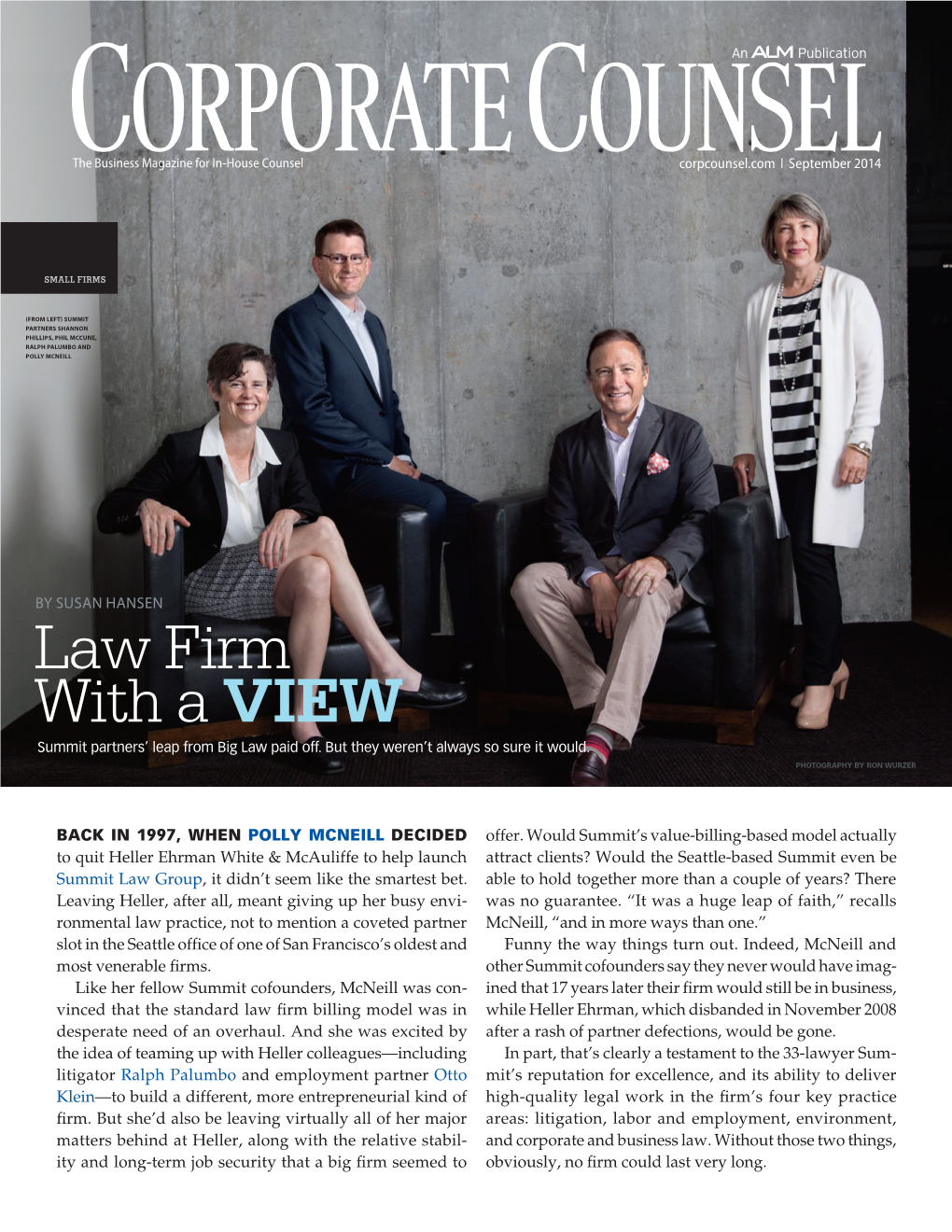 Law Firm with a View Summit Partners’ Leap from Big Law Paid Off