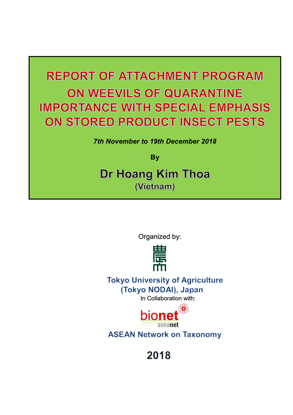 Report by Hoang Kim Thoa