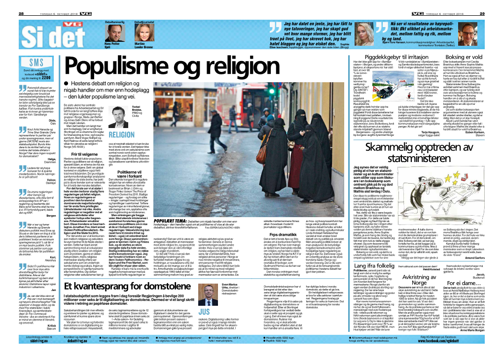 Populisme Og Religion Me Og Religion