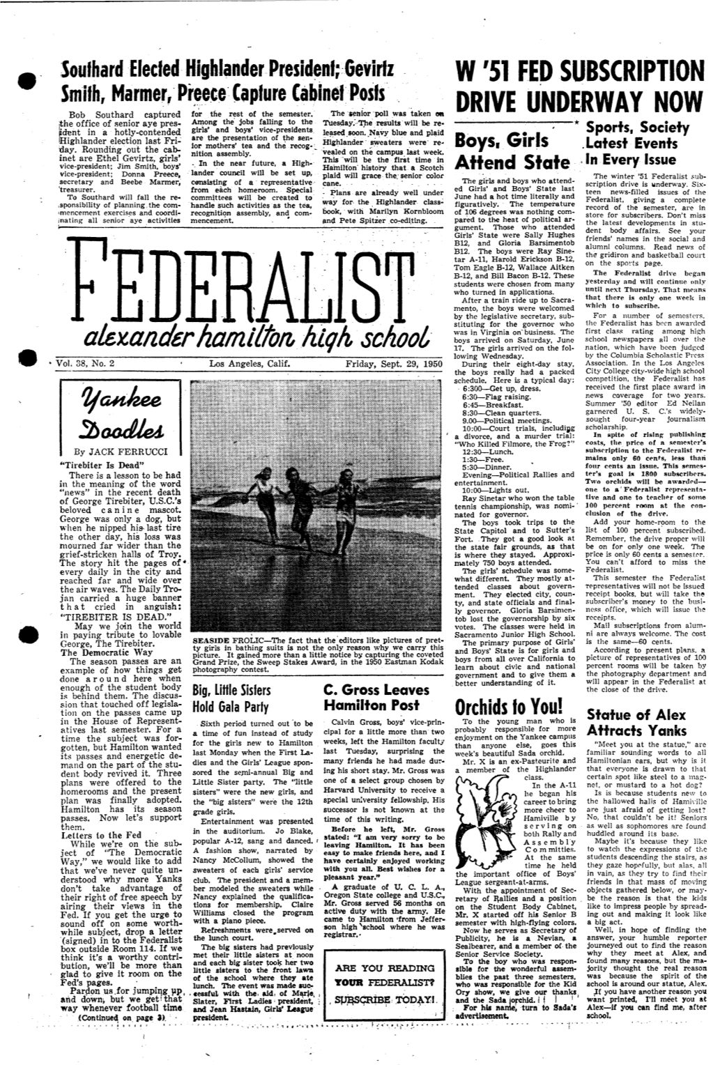 1950.09.29 Hamilton High School Federalist