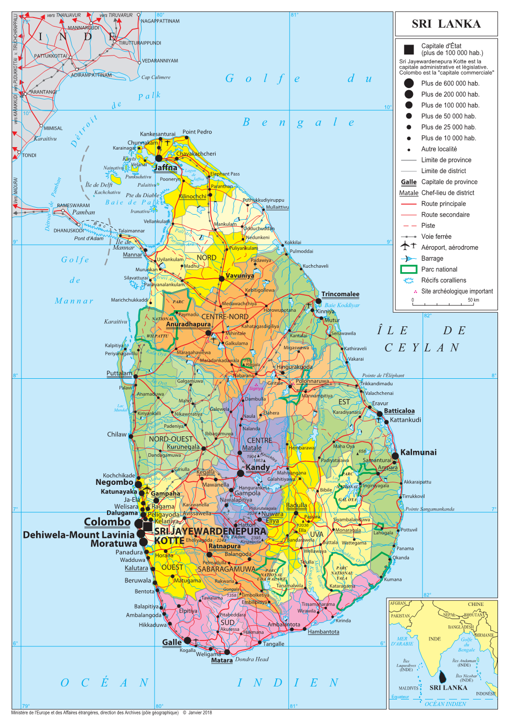 SRI LANKA MANNARGUDI I N D E TIRUTTURAIPPUNDI Capitale D'état