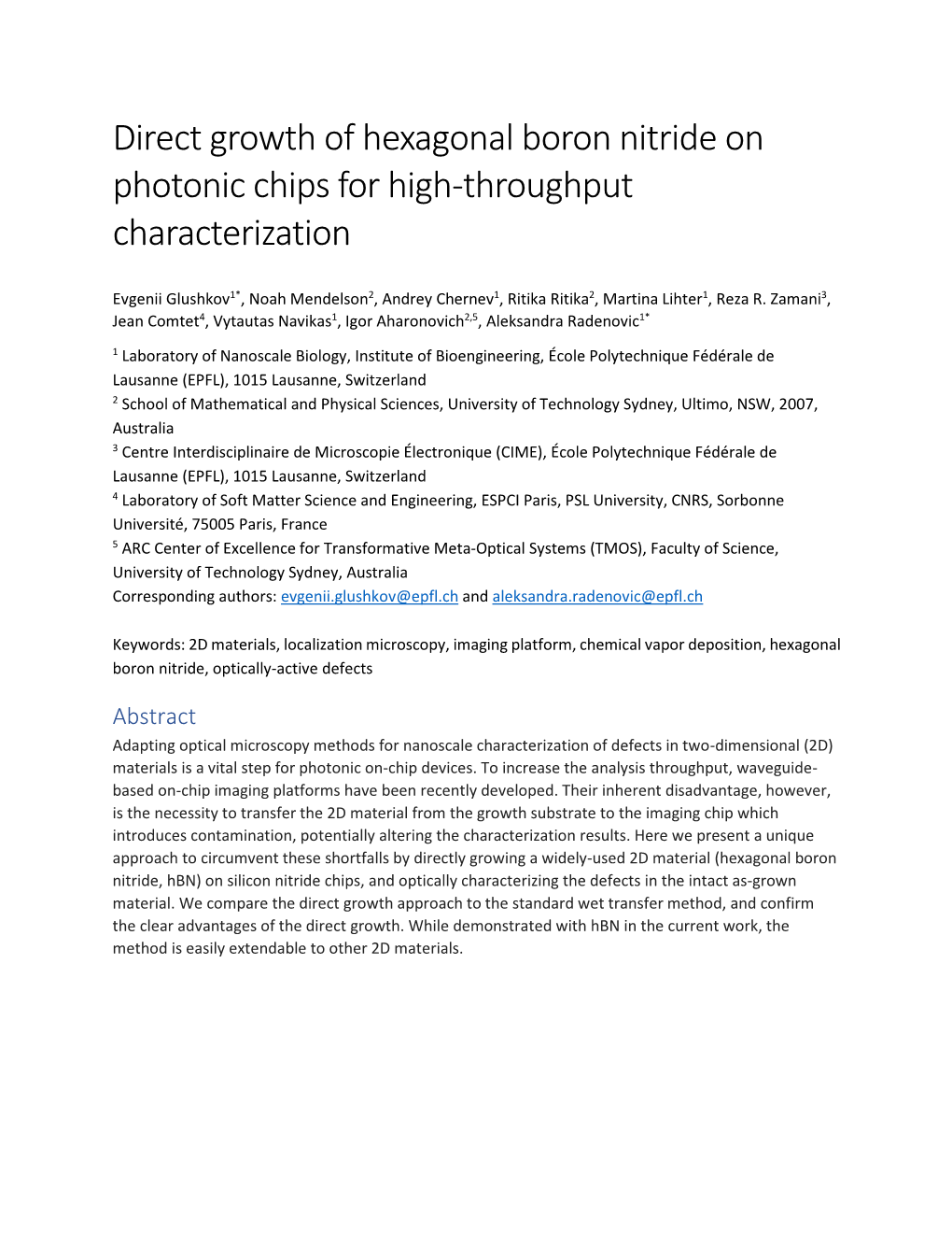 Direct Growth of Hexagonal Boron Nitride on Photonic Chips for High-Throughput Characterization