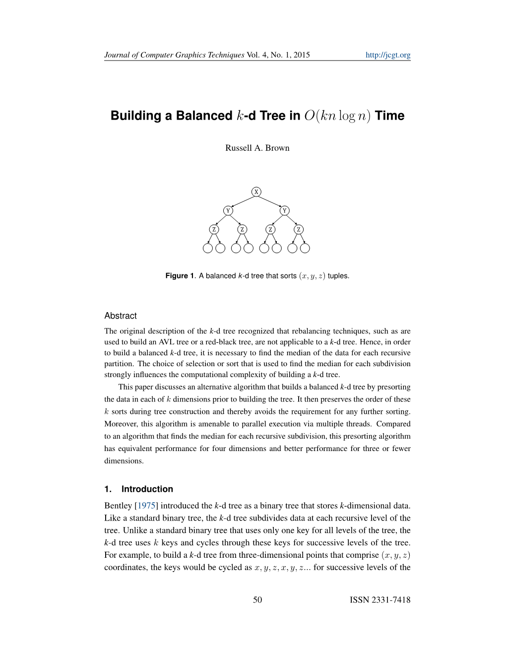 Building a Balanced K-D Tree in O(Knlog N) Time