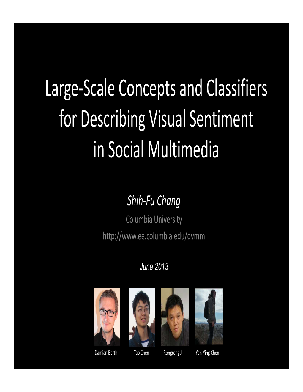 Large-Scale Concepts and Classifiers for Describing Visual Sentiment In