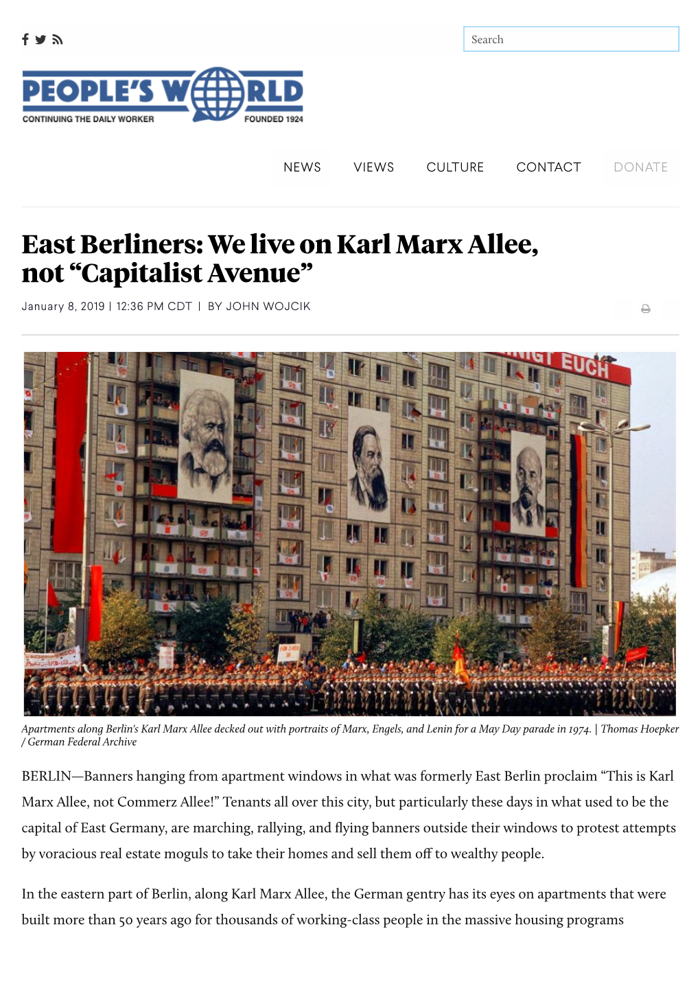 East Berliners: We Live on Karl Marx Allee, Not “Capitalist Avenue”