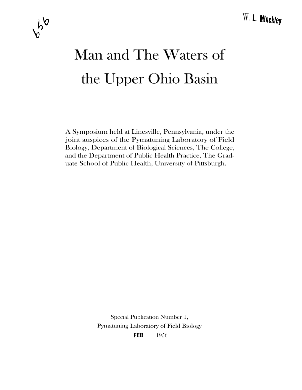 Man and the Waters of the Upper Ohio Basin
