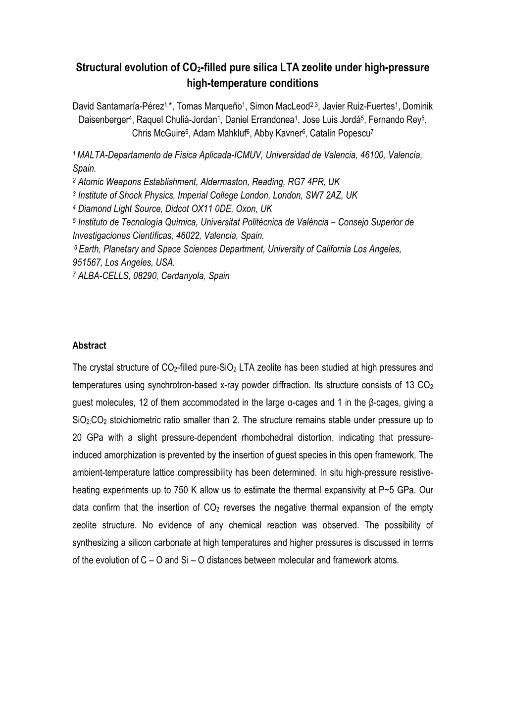 Structural Evolution of CO2-Filled Pure Silica LTA Zeolite Under High-Pressure High-Temperature Conditions