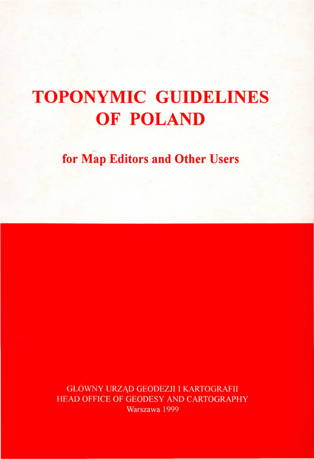 Toponymic Guidelines of Poland