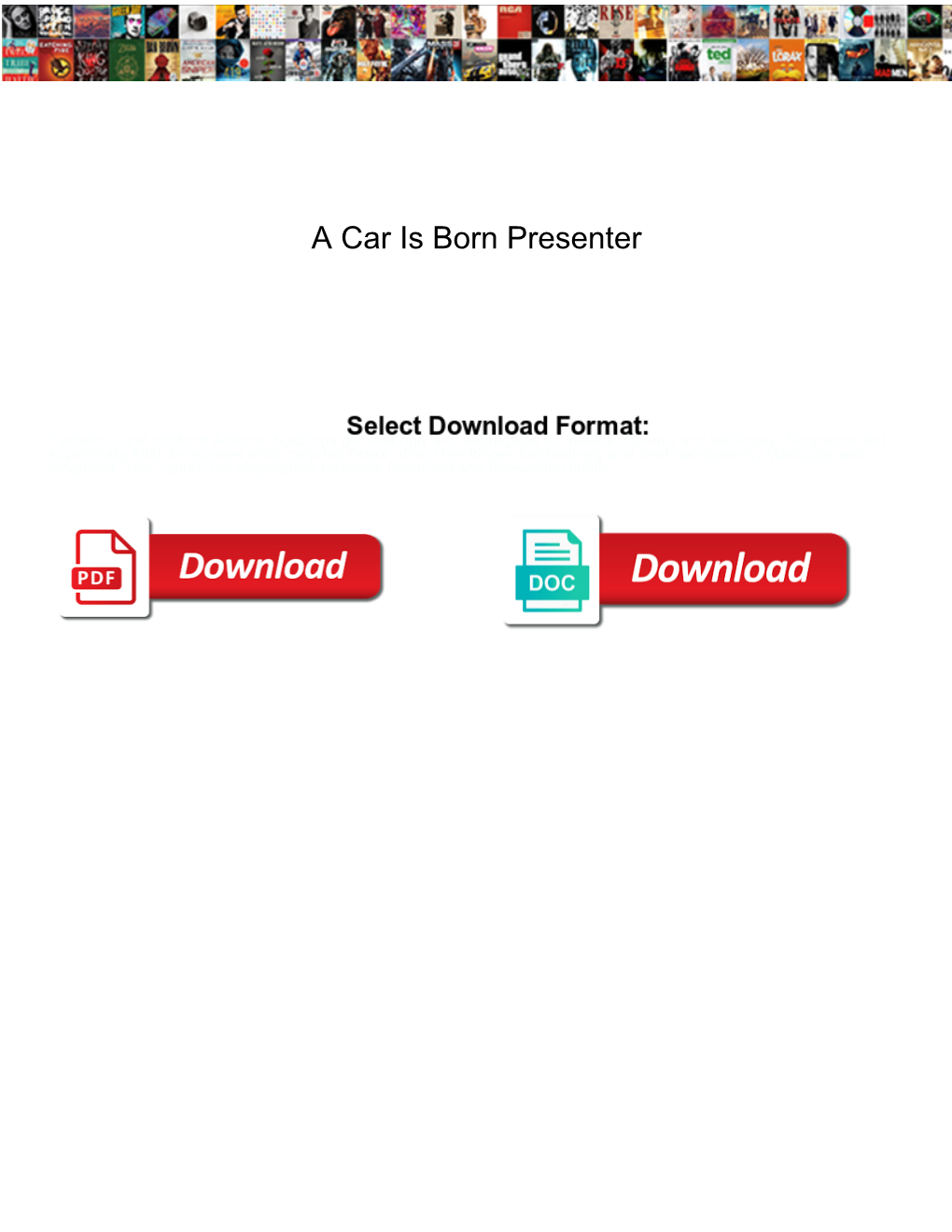 A Car Is Born Presenter