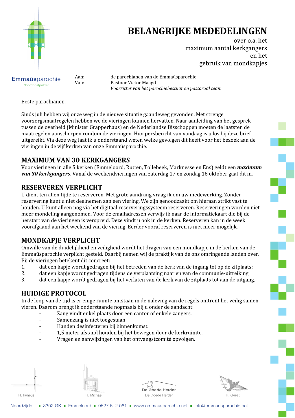 BELANGRIJKE MEDEDELINGEN Over O.A