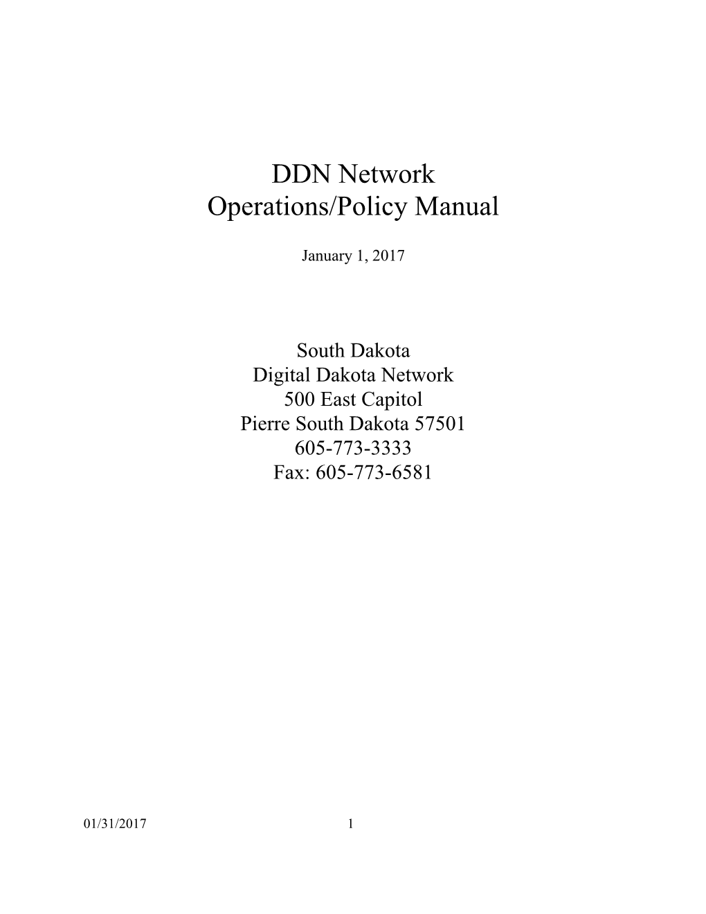 DDN Policy Manual