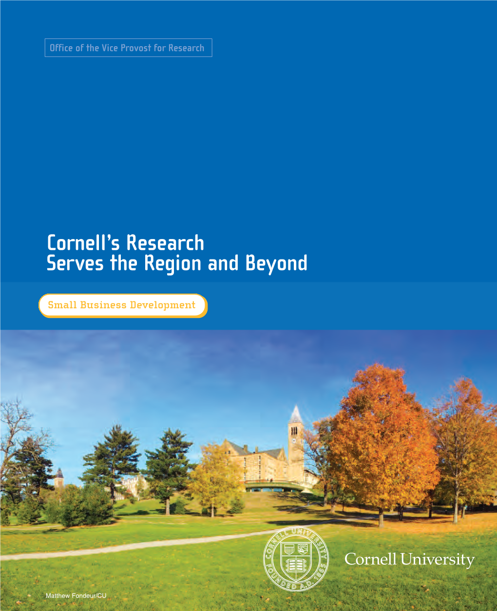 Cornell's Research Serves the Region and Beyond