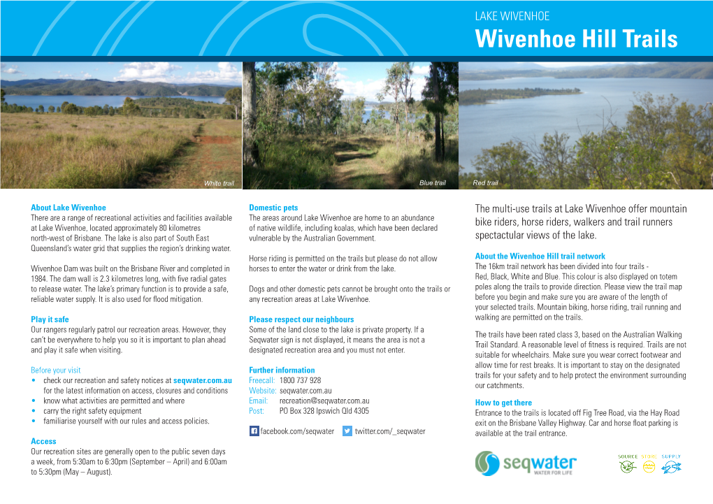 Wivenhoe Hill Trails Brochure