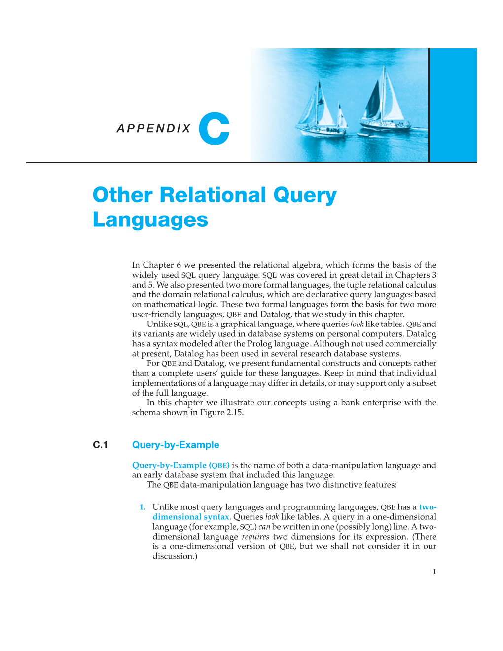 Other Relational Query Languages