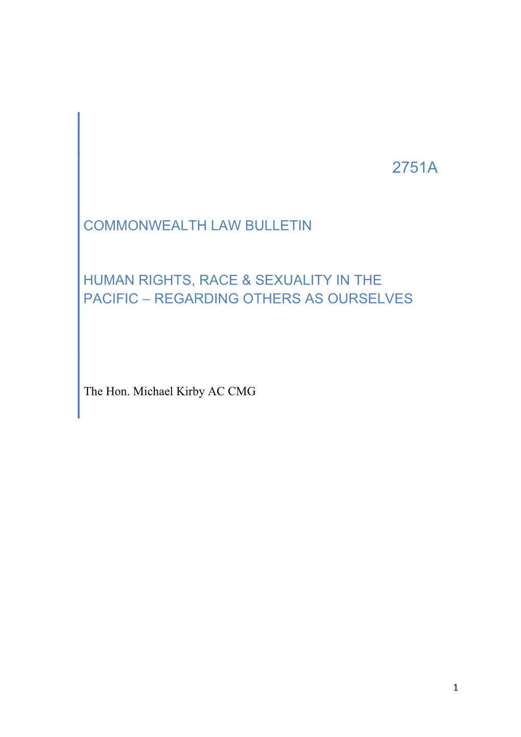 Human Rights, Race & Sexuality in the Pacific – Regarding Others As Ourselves