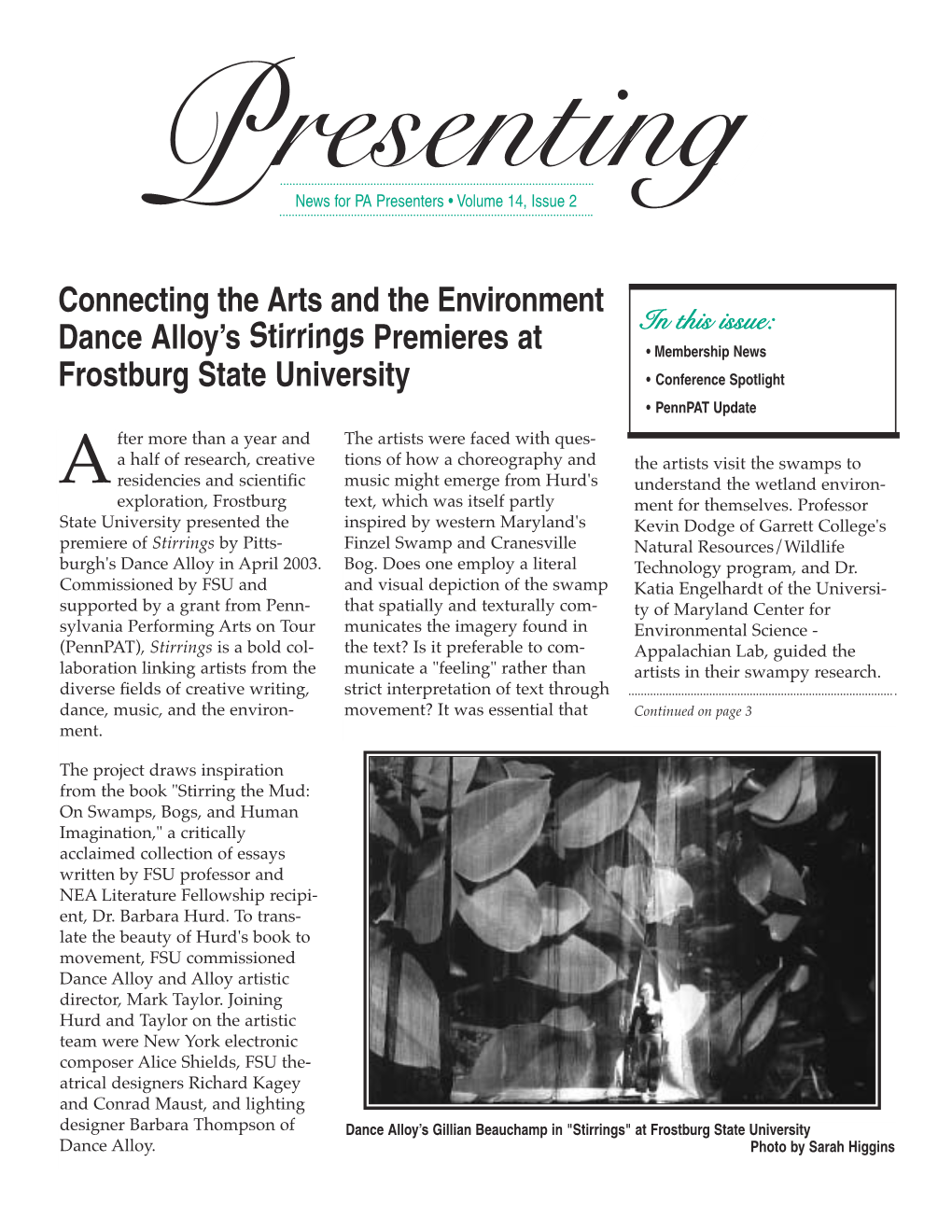 Connecting the Arts and the Environment Dance Alloy's Stirrings