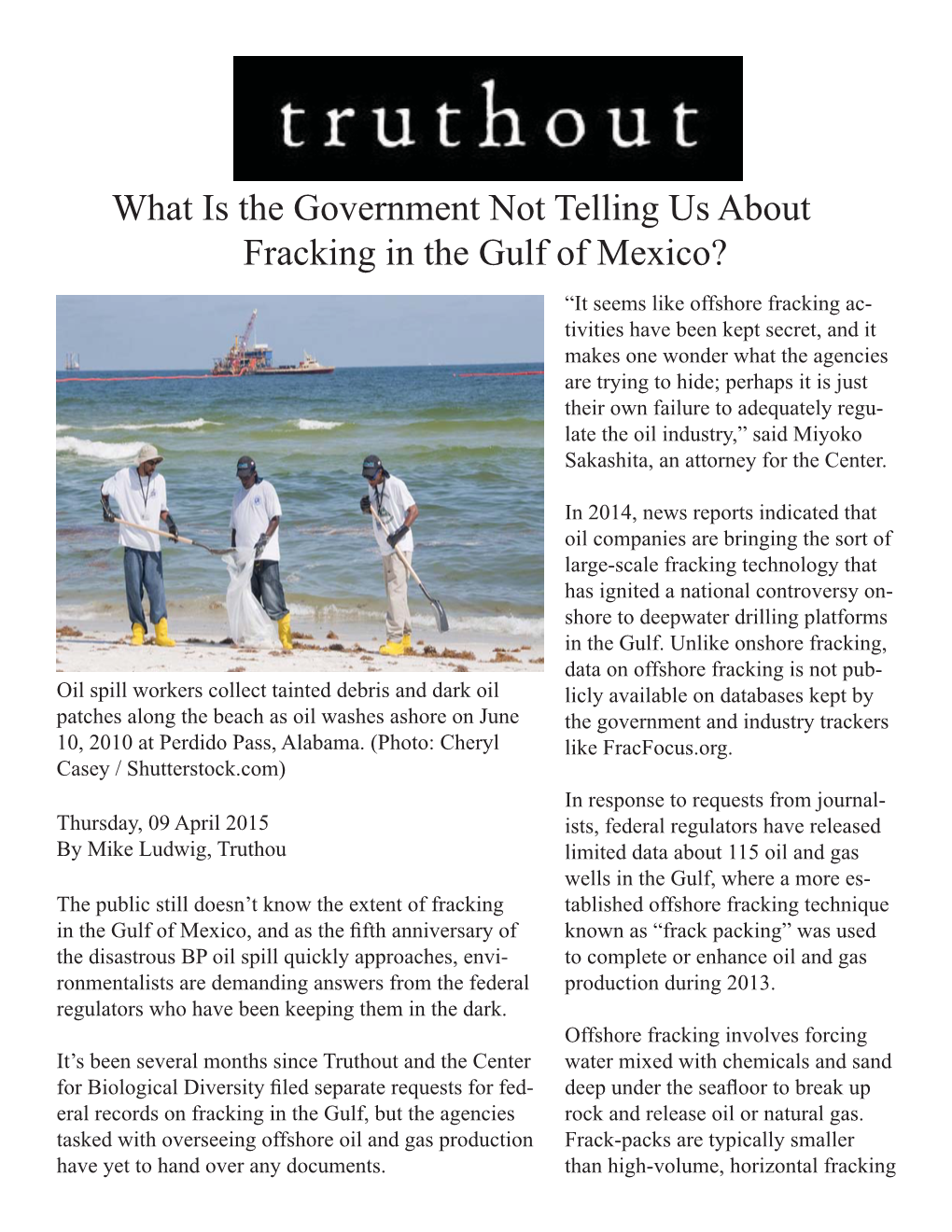 What Is the Government Not Telling Us About Fracking in the Gulf Of