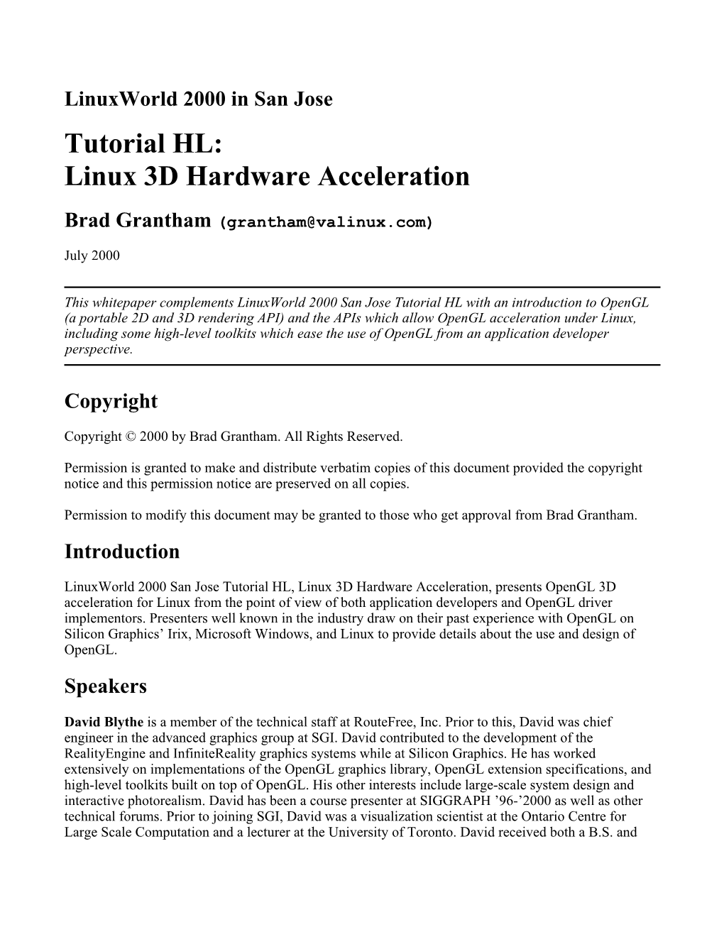 Tutorial HL: Linux 3D Hardware Acceleration