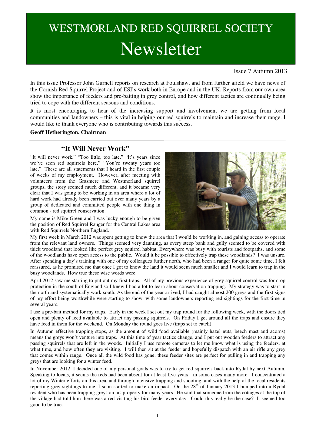 Newsletter,SOCIETY Issue 7, Autumn 2013