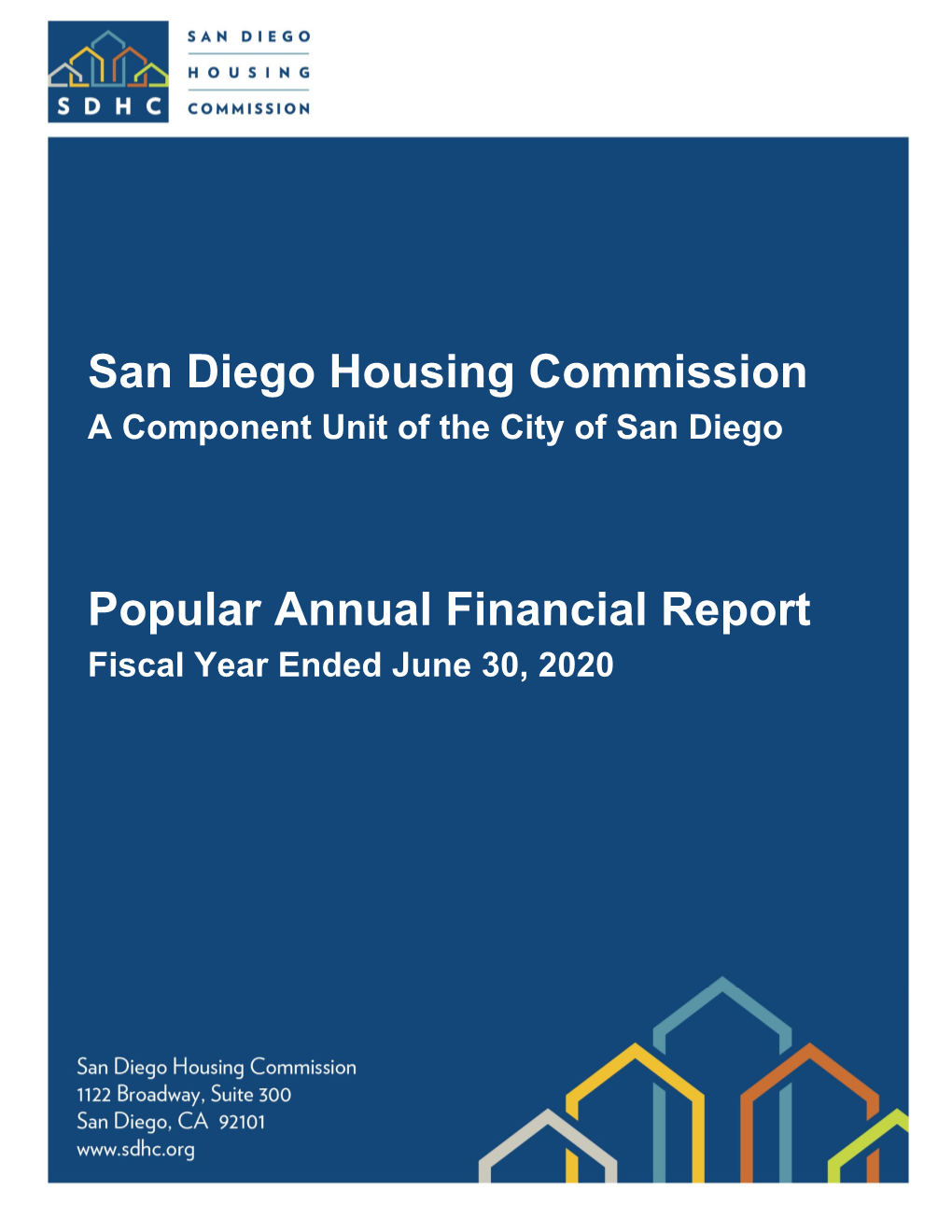 FY 2020 Popular Annual Financial Report San Diego Housing Commission 1