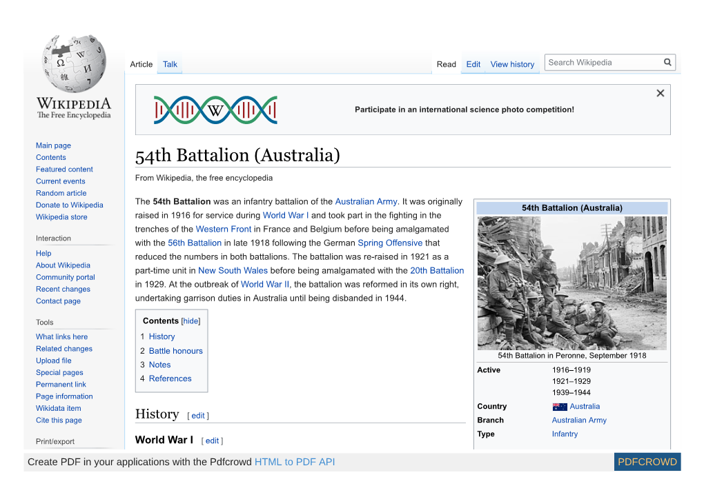 54Th Battalion (Australia)