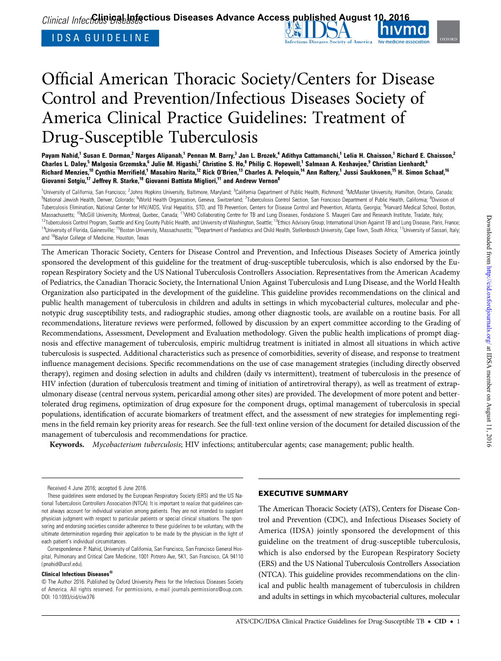 Official American Thoracic Society/Centers for Disease