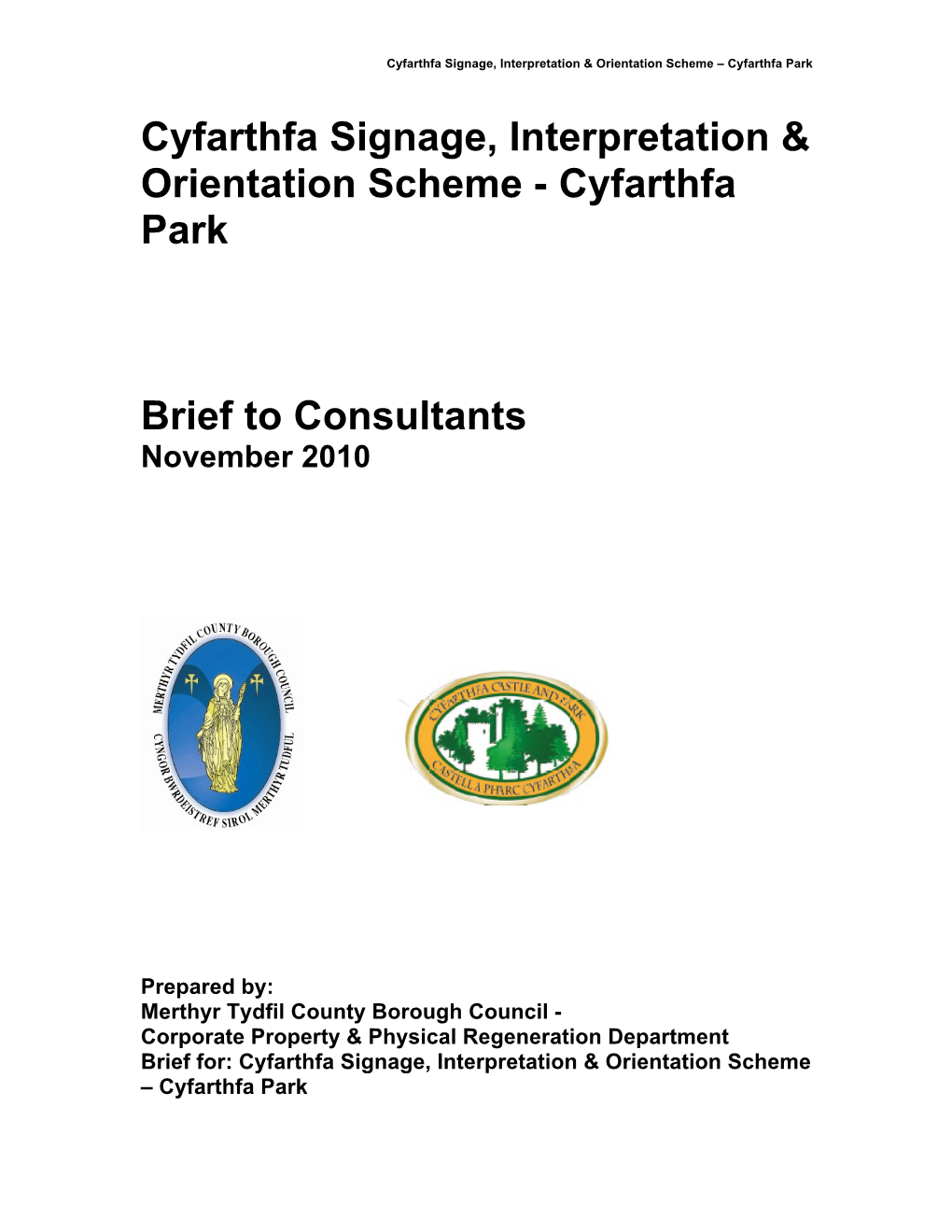 Cyfarthfa Park Brief to Consultants