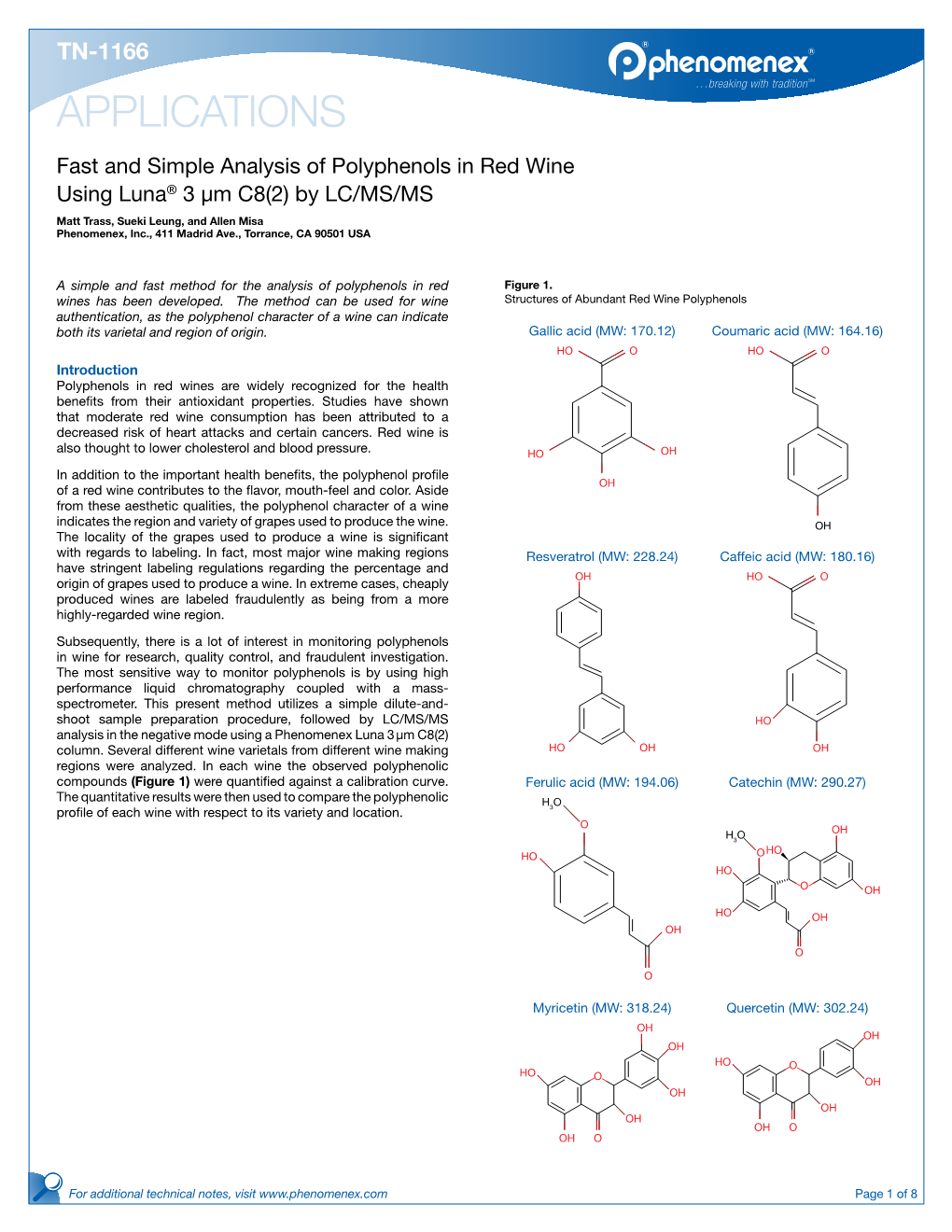 Fast and Simple Analysis of Polyphenols In